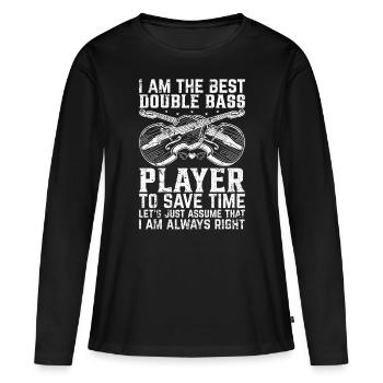 Je suis le meilleur contrebassiste - contrebasse Pla - T-shirt manches longues Premium bio Femme - noir - Devant - Julia (174cm)