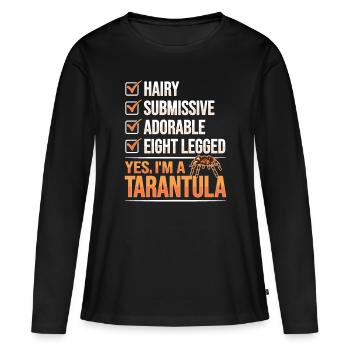 Tarentules Terrarium Tarentule - T-shirt manches longues Premium bio Femme - noir - Devant - Julia (174cm)