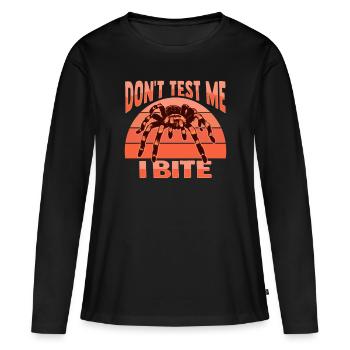 Tarentules Terrarium Tarentule - T-shirt manches longues Premium bio Femme - noir - Devant - Julia (174cm)