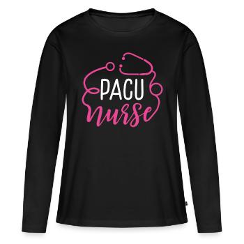 PACU Nurse Appreciation Heart Stethoscope - Frauen Premium Bio Langarmshirt - Schwarz - Vorne - Julia (174cm)