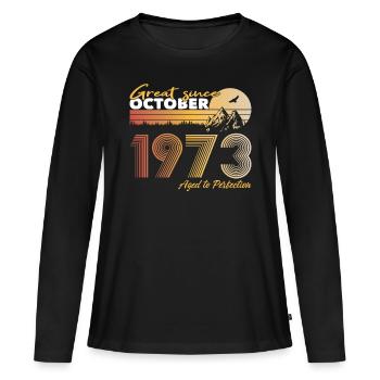 50th birthday Born 1973 Great Since 1973 - Women's Premium Organic Long Sleeve Shirt - black - Front - Julia (174cm)