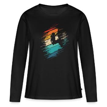 Grimpeur - T-shirt manches longues Premium bio Femme - noir - Devant - Julia (174cm)