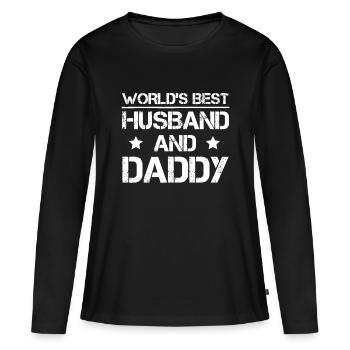 Der beste Ehemann und Papa der Welt - Papa Vatertag - Frauen Premium Bio Langarmshirt - Schwarz - Vorne - Julia (174cm)