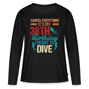 38 Year Old Scuba Diver Birthday Idea Snorkeling - Frauen Premium Bio Langarmshirt - Schwarz - Vorne - Julia (174cm)