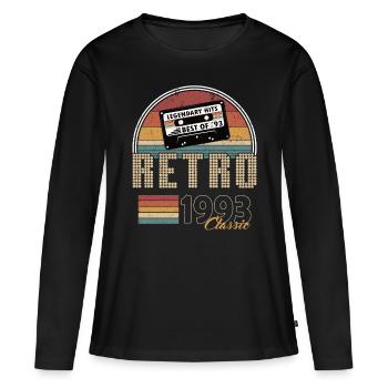 30. Geburtstag Jahrgang 1993 Best of 1993 - Frauen Premium Bio Langarmshirt - Schwarz - Vorne - Julia (174cm)