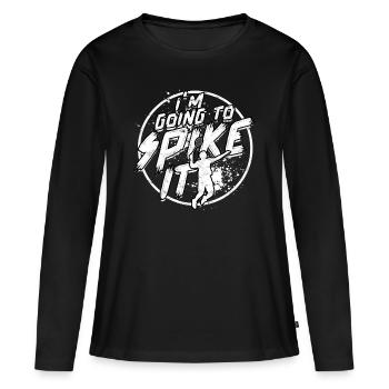 Joueurs de Spike It Spike Sport Badminton - T-shirt manches longues Premium bio Femme - noir - Devant - Julia (174cm)