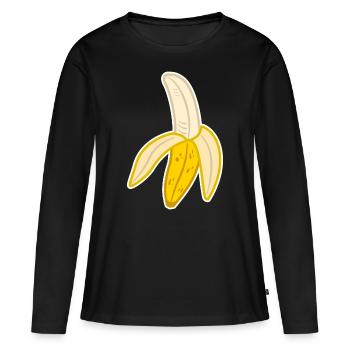 Bananes bananes - T-shirt manches longues Premium bio Femme - noir - Devant - Julia (174cm)