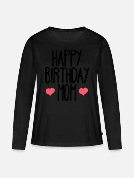 Geburtstag Mutter Happy Birthday - Frauen Premium Bio Langarmshirt - Schwarz