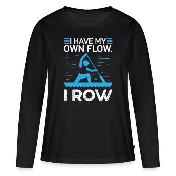Rowing My Own Flow I Row Rowing Rowing Canoe - Women's Premium Organic Long Sleeve Shirt - black - Front - Julia (174cm)