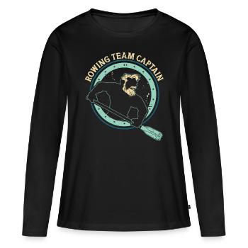 Équipe d’aviron Capitaine Aviron Rowing Canoë d’aviron - T-shirt manches longues Premium bio Femme - noir - Devant - Julia (174cm)