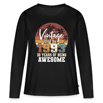 30. Geburtstag Jahrgang 1993 Best of 1993 - Frauen Premium Bio Langarmshirt - Schwarz - Vorne - Julia (174cm)