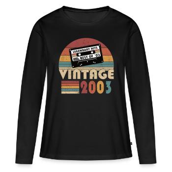 20. Geburtstag Jahrgang 2003 Best of 2003 - Frauen Premium Bio Langarmshirt - Schwarz - Vorne - Julia (174cm)