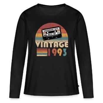 30. Geburtstag Jahrgang 1993 Best of 1993 - Frauen Premium Bio Langarmshirt - Schwarz - Vorne - Julia (174cm)