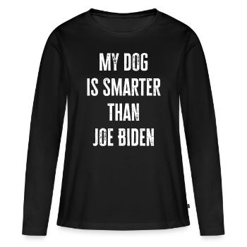 Mon chien est plus intelligent que Joe Biden Drôle républicain - T-shirt manches longues Premium bio Femme - noir - Devant - Julia (174cm)