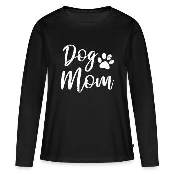 Dog Mom - Vintage Distressed Design - Funny Dog Pa - Women's Premium Organic Long Sleeve Shirt - black - Front - Julia (174cm)