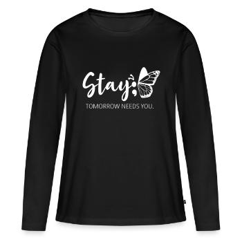Stay Tomorrow Needs You Semicolon Mental Health Su - Women's Premium Organic Long Sleeve Shirt - black - Front - Julia (174cm)