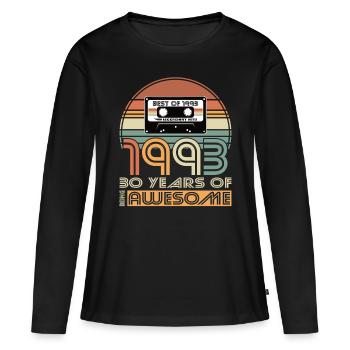 30. Geburtstag Jahrgang 1993 Best of 1993 30 Jahre - Frauen Premium Bio Langarmshirt - Schwarz - Vorne - Julia (174cm)