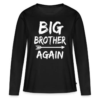 Big Brother à nouveau pour les garçons avec des cadeaux amusants Arrow - T-shirt manches longues Premium bio Femme - noir - Devant - Julia (174cm)