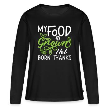 Vegan Chef My Food Is Grown Vegetables Vegan Chefs - Frauen Premium Bio Langarmshirt - Schwarz - Vorne - Julia (174cm)