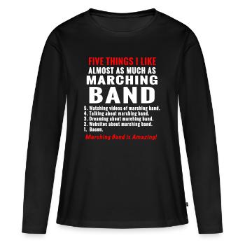 5 choses à propos des montagnes russes Marching Band Funnyfun - T-shirt manches longues Premium bio Femme - noir - Devant - Julia (174cm)