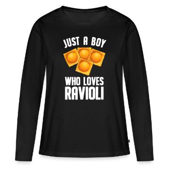 Cadeau de pâtes italiennes juste un garçon qui aime vraiment Rav - T-shirt manches longues Premium bio Femme - noir - Devant - Julia (174cm)