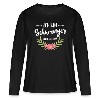 Ich Bin Schwanger Ich Darf Das Shirt Mama - Frauen Premium Bio Langarmshirt - Schwarz - Vorne - Julia (174cm)