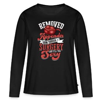 Anhang Operation Appendektomie Entfernung - Frauen Premium Bio Langarmshirt - Schwarz - Vorne - Julia (174cm)