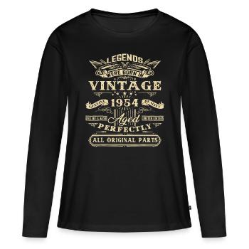 68th Birthday Gift For Legends Born 1954 68 Yrs Ol - Women's Premium Organic Long Sleeve Shirt - black - Front - Julia (174cm)