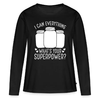 Homesteading I can everything Canning Season Food - Frauen Premium Bio Langarmshirt - Schwarz - Vorne - Julia (174cm)