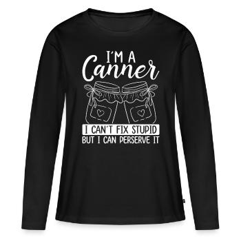 Canner Homesteading Food Perservation Canning - Frauen Premium Bio Langarmshirt - Schwarz - Vorne - Julia (174cm)