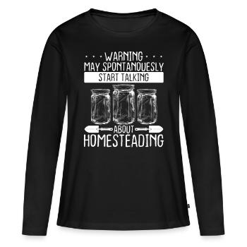 Homesteading Food Conservation Saison de mise en conserve - T-shirt manches longues Premium bio Femme - noir - Devant - Julia (174cm)