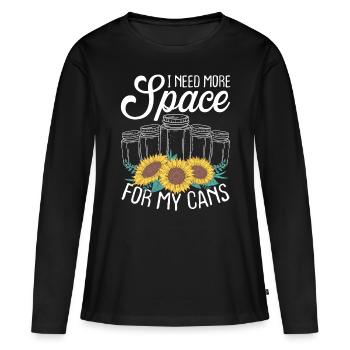 Canning Season More Space for my Cans Ball Jars - Women's Premium Organic Long Sleeve Shirt - black - Front - Julia (174cm)