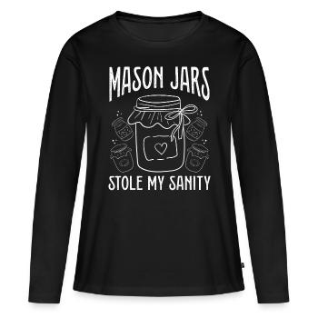 Homesteading Conserves de la saison de la conserve - T-shirt manches longues Premium bio Femme - noir - Devant - Julia (174cm)