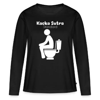 Kacka Sutra Standard Funny Toilet Humor Poop - Frauen Premium Bio Langarmshirt - Schwarz - Vorne - Julia (174cm)