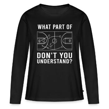 Funny Basketball Coach For Men Women Tactic Diagra - Women's Premium Organic Long Sleeve Shirt - black - Front - Julia (174cm)