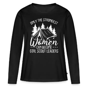 Girl Scout Leader Only strongest Women Scouting - Frauen Premium Bio Langarmshirt - Schwarz - Vorne - Julia (174cm)