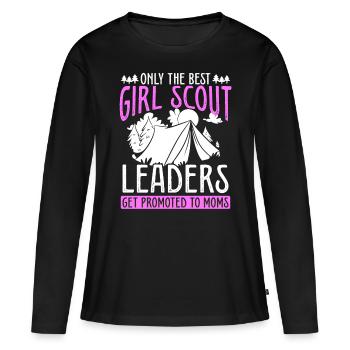 Chef scout Maman Scoutisme Fête des mères Maman - T-shirt manches longues Premium bio Femme - noir - Devant - Julia (174cm)