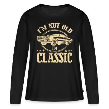 At Not Old in Classic - Women's Premium Organic Long Sleeve Shirt - black - Front - Julia (174cm)