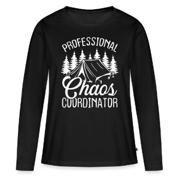 Boy Scout Leader Chaos Coordinateur Scoutisme - T-shirt manches longues Premium bio Femme - noir - Devant - Julia (174cm)