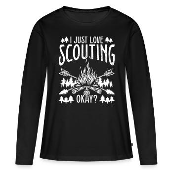 Scout Leader I just love scouting okay Club - Women's Premium Organic Long Sleeve Shirt - black - Front - Julia (174cm)