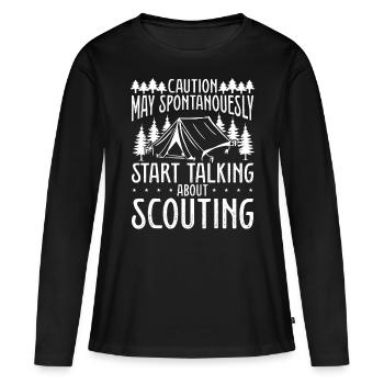 Club Scouting Start talking Scouting Scout Leader - Frauen Premium Bio Langarmshirt - Schwarz - Vorne - Julia (174cm)