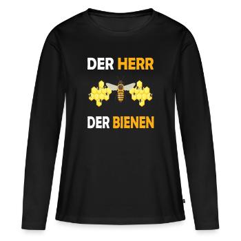 Bienenzucht und Honig - Frauen Premium Bio Langarmshirt - Schwarz - Vorne - Julia (174cm)
