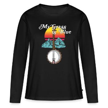 Chemises Banjo Pour Hommes Bluegrass Appalachia Folk - T-shirt manches longues Premium bio Femme - noir - Devant - Julia (174cm)