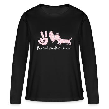 Dachshund Geschenk Dixie Wiener Doxie Dackel - Frauen Premium Bio Langarmshirt - Schwarz - Vorne - Julia (174cm)