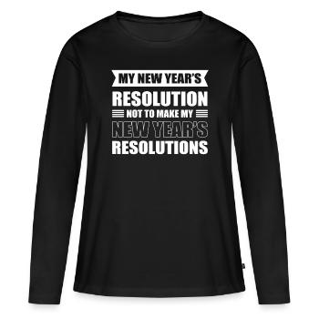 Ma résolution du Nouvel An Jour de l’An Nouvel An - T-shirt manches longues Premium bio Femme - noir - Devant - Julia (174cm)