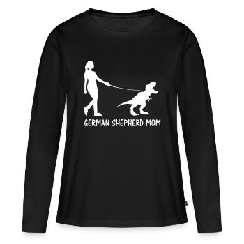 Deutscher Schäferhund Mutter Dinosaurier GSD Besitzer Trex Frauen - Frauen Premium Bio Langarmshirt - Schwarz - Vorne - Julia (174cm)
