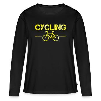 Bicyclette - T-shirt manches longues Premium bio Femme - noir - Devant - Julia (174cm)