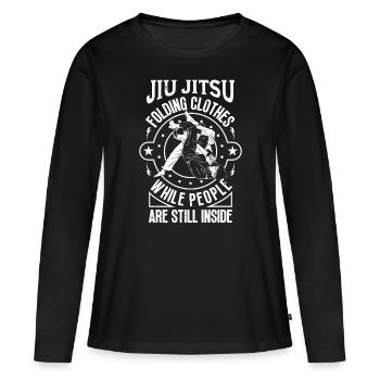 Jiu Jitsu Folding Clothes Jujutsu Martial Arts MMA - Frauen Premium Bio Langarmshirt - Schwarz - Vorne - Julia (174cm)