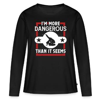 Le Jiu Jitsu plus dangereux qu’il n’y paraît Le Jujutsu MMA - T-shirt manches longues Premium bio Femme - noir - Devant - Julia (174cm)
