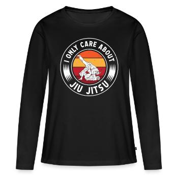 Jujutsu ne se soucie que du Jiu Jitsu Arts Martiaux MMA - T-shirt manches longues Premium bio Femme - noir - Devant - Julia (174cm)
